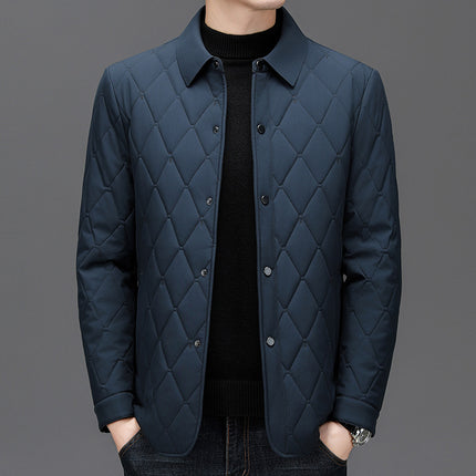 Cotton-padded Middle-aged Business Leisure Warm Single-breasted Lapel Simple Loose Jacket