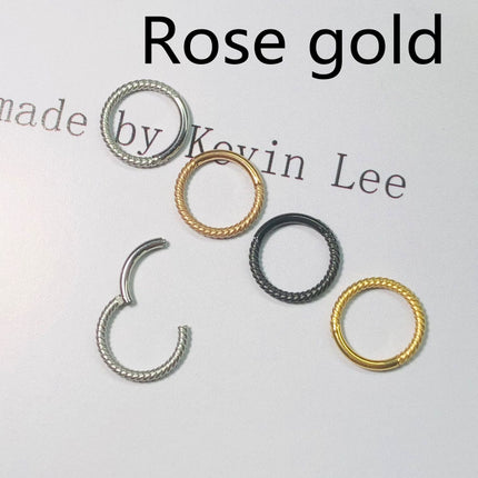 Stainless Steel Nose Ring Earrings 316L Closed Ring  Ring Coil Twisted Twisted Rope Piercing Jewelry