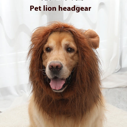 Pet Supplies Dog Wig Dog Hat Lion Head Cover