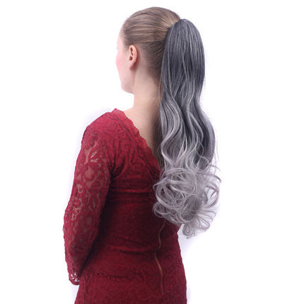 Colorful Gradient Color Clip Ponytail Wig