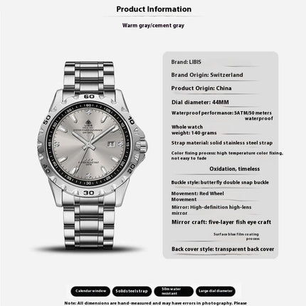 Quartz Luminous Waterproof Stainless Steel Strap Watch