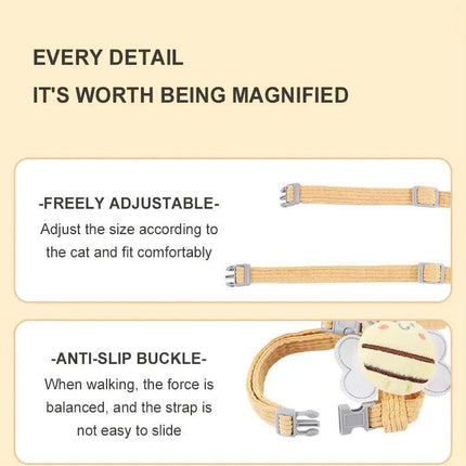 Cat Small Dog Wings Decoration Adjustable Chest Harness Leash Set Pet Supplies