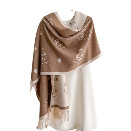 Warm Scarf Fashionable Outerwear Sweet Cute Double-sided Shawl