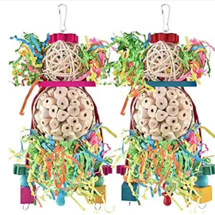 Parrot Toys Straw Ball Wooden Bird Cage Accessories
