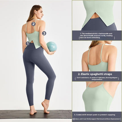 Yoga Clothes Vest Chest Pad Pilates Workout Underwear Sexy