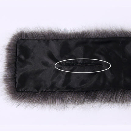 Lengthened Faux Fox Fur Bridal Evening Dress