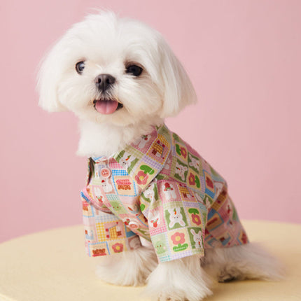 Thin Puppy Cute Flower Shirt Polka Dot Dress