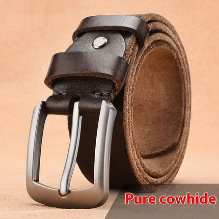 Men's Leather Belt Leather Pin Buckle