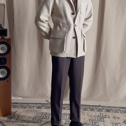 Retro Warm Tweed Lapel British Safari Jacket Teda Jacket