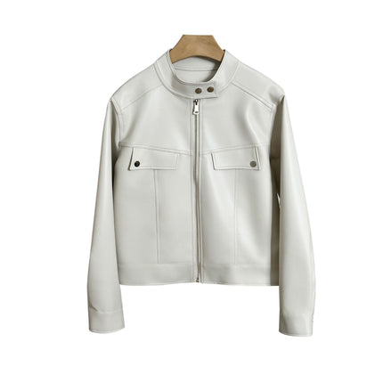 Spring And Autumn Clothing Slimming Leather Coat