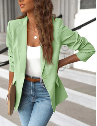 Long Sleeve Solid Color Small Suit One Button Jacket