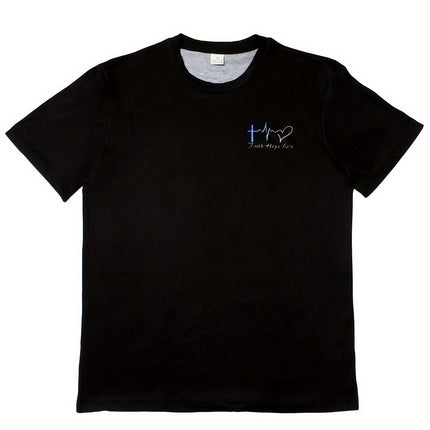 Way Maker Miracle Worker Pattern, Men's Fashionable 3D Digital Graphic T-shirt, Slightly Elastic And Breathable Retro T-shirt For Summer