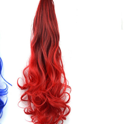 Colorful Gradient Color Clip Ponytail Wig
