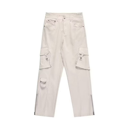 Retro Loose Multi-pocket Wide-leg Overalls