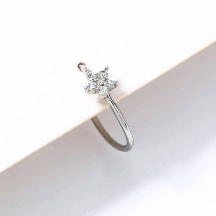 Insta Star Nose Ring Piercing Accessories Fashion Zircon Nose Nail Nose Decoration Female