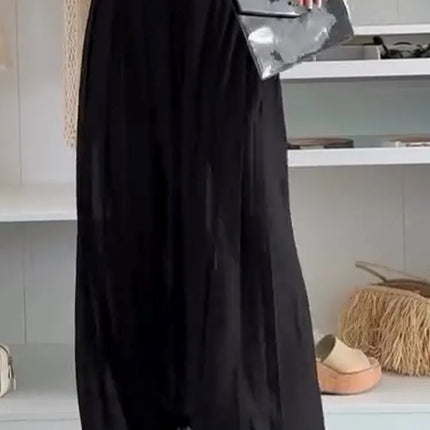 Women's Solid Color Casual Loose Pleated Skirt