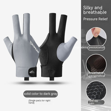 New Indoor Billiard Gloves Non-slip Wear-resistant Breathable Three-finger Gloves Single Pack