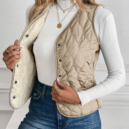 Plush Lining Padded Vest Winter Clothes Acket