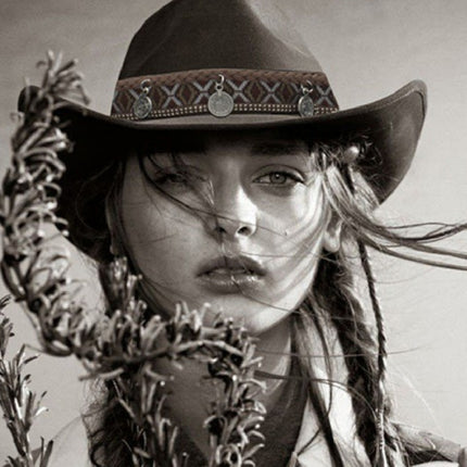 Pendant Casual Sun-proof Sun Protection Keeping Warm Boys And Girls Woolen Western Cowboy Hat