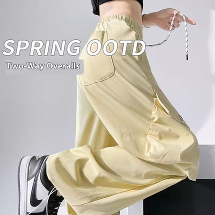 American Retro Women's Loose Wide-leg Quick-drying High Waist Ankle-tied Sports Pants