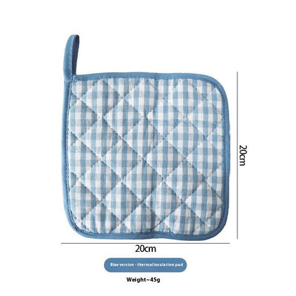 Cotton Yarn-dyed Plaid Baking Gloves Scald Preventing Met