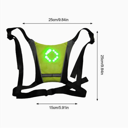 USB Rechargeable Reflective Vest Backpack with LED Turn Signal Light Remote Control Outdoor Sport Safety Bag Gear for Cycling