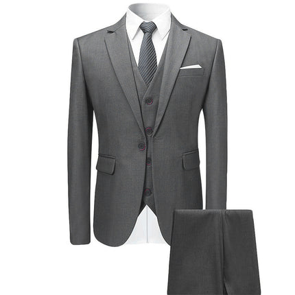 Men's Fashion Slim Suit Three-piece Suit