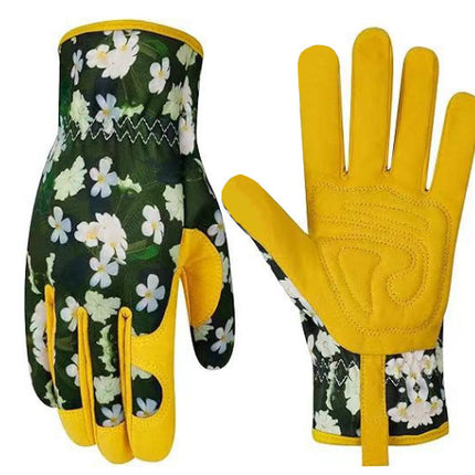 Microfiber Printing Gloves Flower Garden Planting Plucking