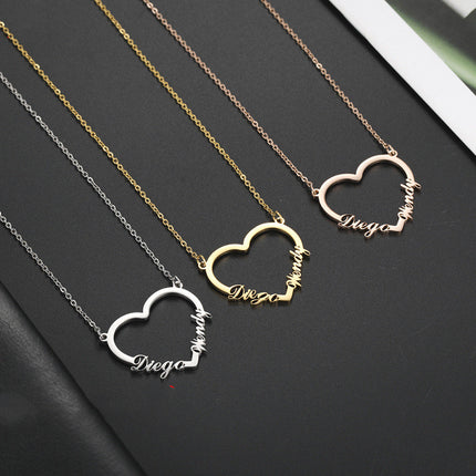 Love Sweater Lock Bone Chain Female Small Peach Heart