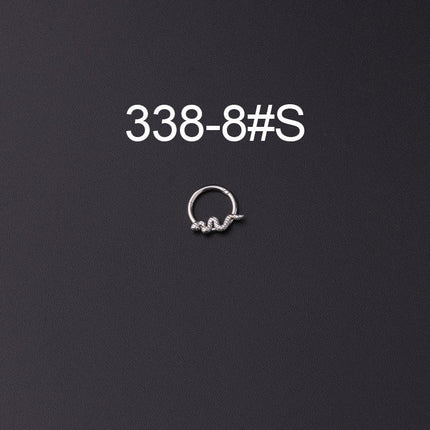 Snake-shaped Closed Ring Interface Ring Ear Bone Nose Ring