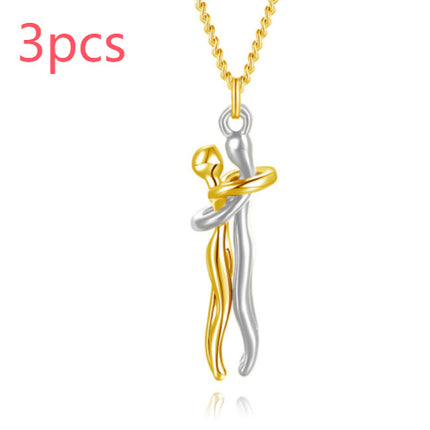 Love Hug Necklace Unisex Men Women Couple Jewelry Simple Temperament Clavicle Chain Valentines Day Lover Gift