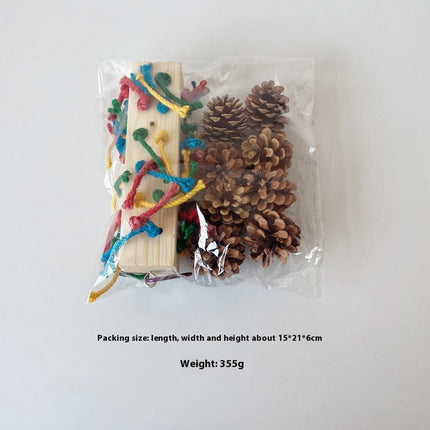 Solid Wood Parrot Toy Bird Stand Tearing Damage Relieving Stuffy Bite Wooden Square