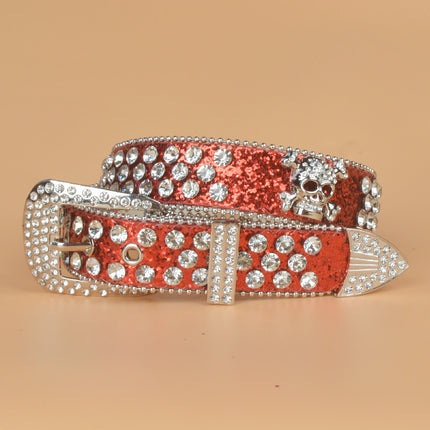 Denim Style Women's Skull Rhinestone Belt