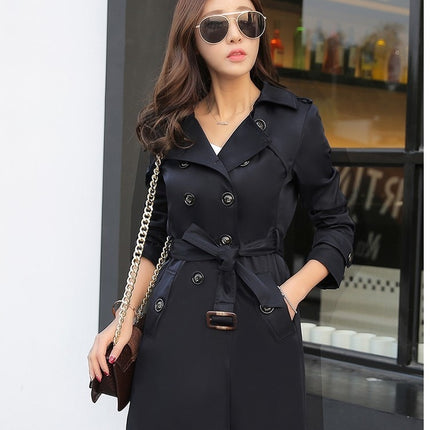 Women's Fashion Trench Coat Mid-length Coat