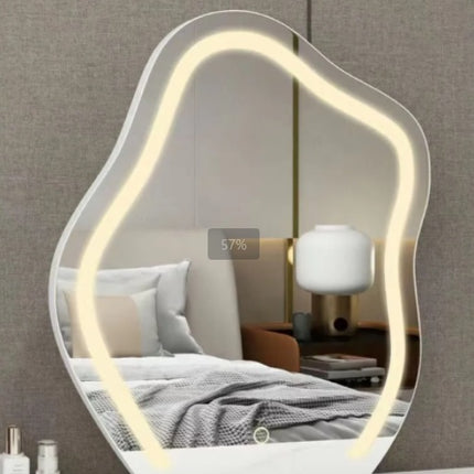 Large Makeup Mirror Cloud Shape Vanity Mirror 3 Colors LED Lights 220V