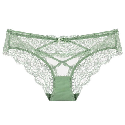 Cross Hollow Girl Transparent Low Waist Women's Briefs Breathable