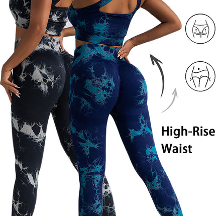 2pack Tie-dye Yoga Pants Seamless Yoga Pants