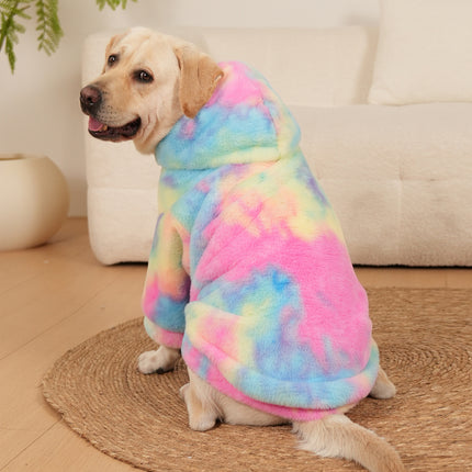 Tie-dyed Rabbit Fur Rainbow Color Dog Pattern Sweater