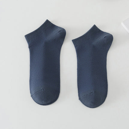 Solid Color Breathable Sweat Absorbing Simple Low-cut Polyester Boat Socks