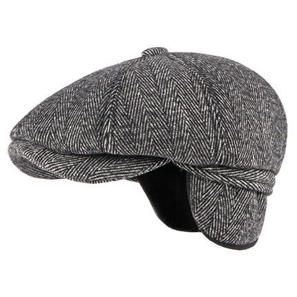 Vintage Woolen Warm Ear Protector Beret Male