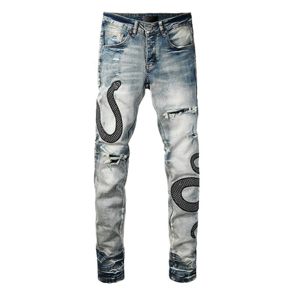 Street Fashion Wash Distressed Skinny Jeans
