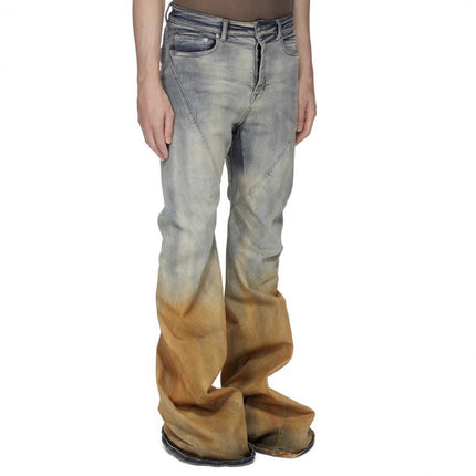 Men's Gradient Trousers Wide Leg Distressed Casual Jeans