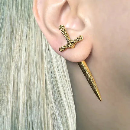 Women's Gothic Retro Sword Stud Earrings