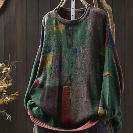 Painted Printing And Dyeing Cotton Sweater