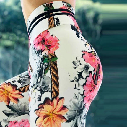 Multi-color Printed Women's Tight High Waist Trousers