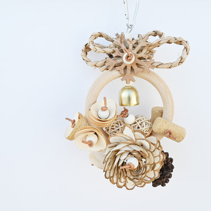 Plant Straw Gnawing Ring Natural Wood Slice Pine Cone Toy