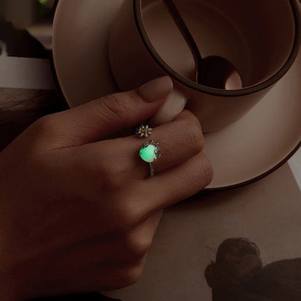 Silver Ziyun Original Popular Luminous Firefly Open Ring