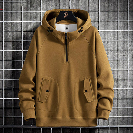 Fashion Men's Knitted Cotton Hooded Sweater