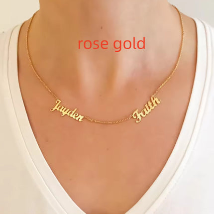 The Stainless Steel Necklace With An English Name Is Fashionable