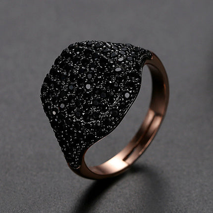 Rose Red Ring Brass Micro Inlaid Zircon RingOpen Adjustable Jewelry